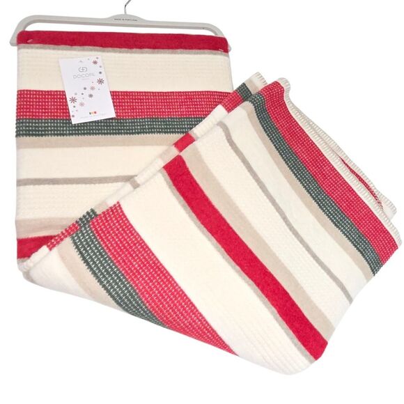 Docofil Winter Striped Soft Throw Blanket 51x67 Cotton Blend Made in Portugal - Picture 5 of 9